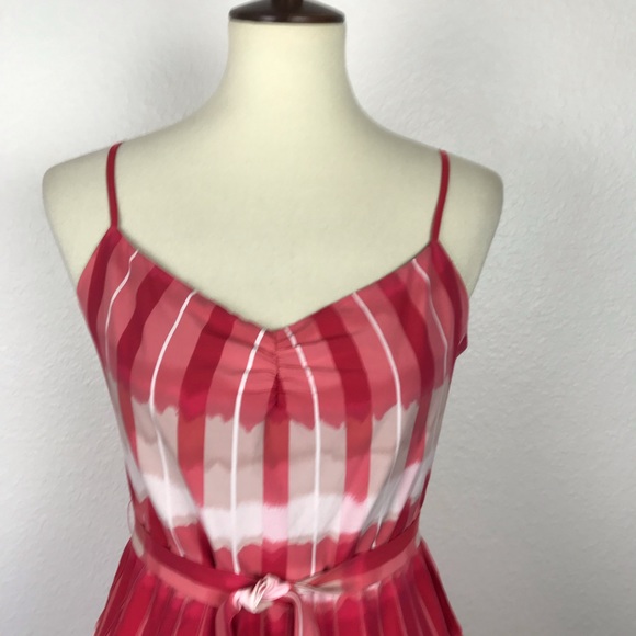 BCBG Max Azria Pleated Belted Fit Flare Dress - Picture 2 of 8